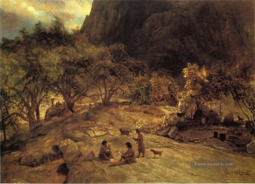 Albert Bierstadt Werke - Mariposa Indian Encampment Yosemite Valley Kalifornien Albert Bier